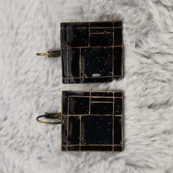 Vintage square earrings - Picture 3 of 5